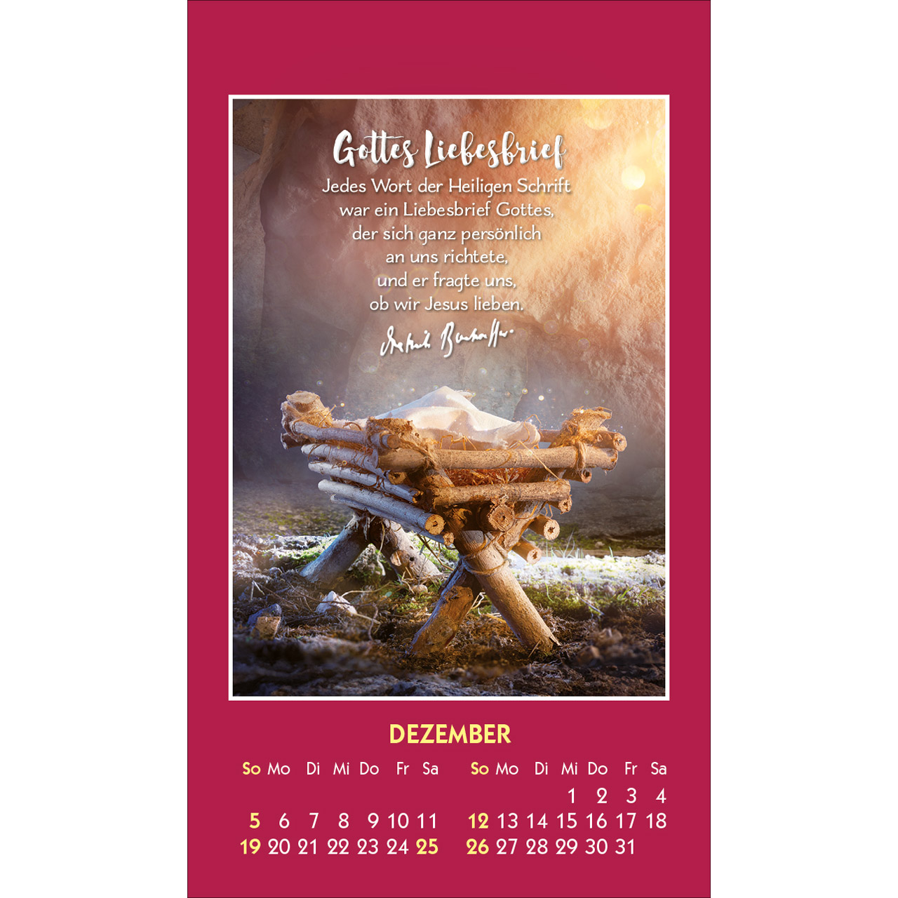 Aufkleberkalender - Gott ist bei dir 2027