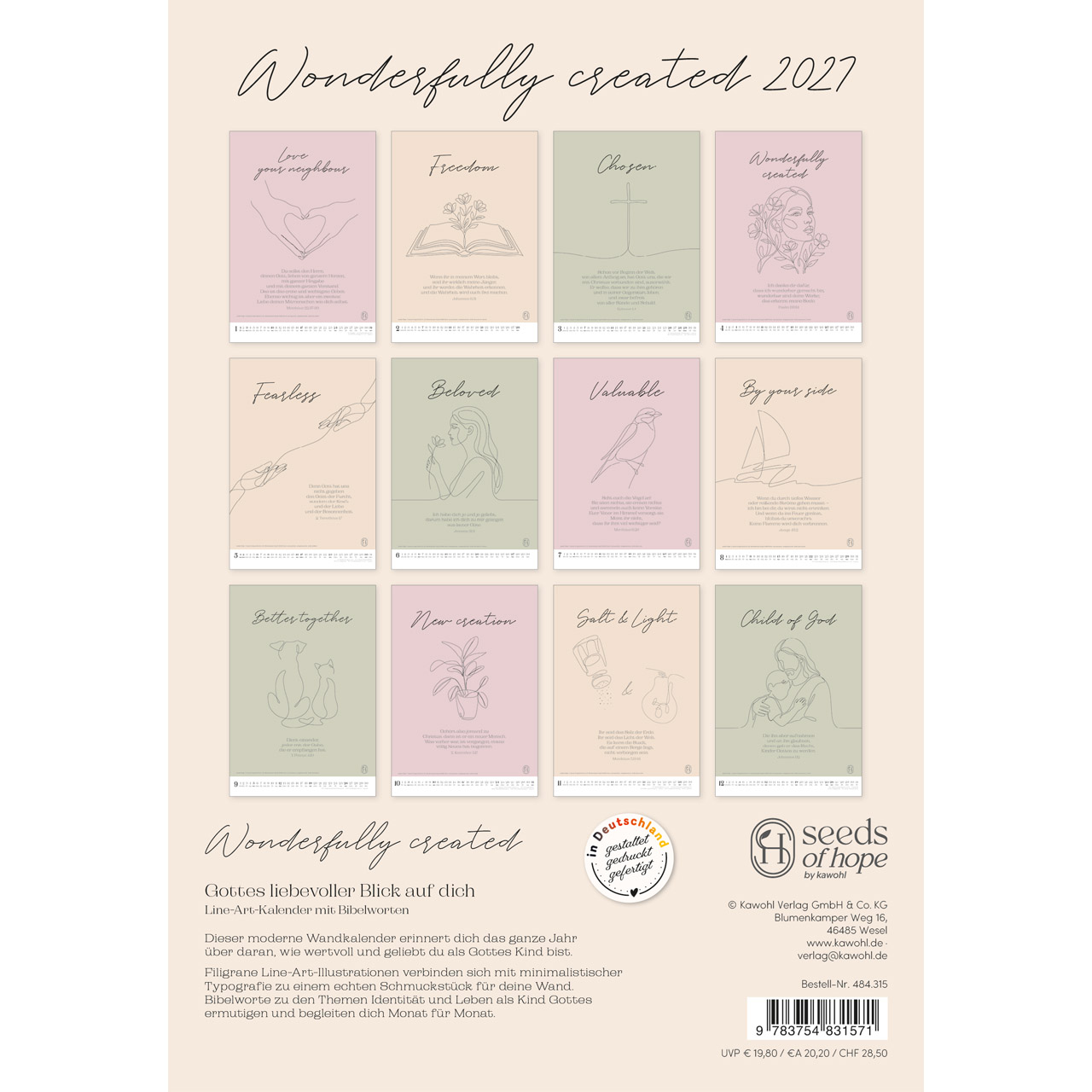 Wandkalender - Wonderfully created 2027