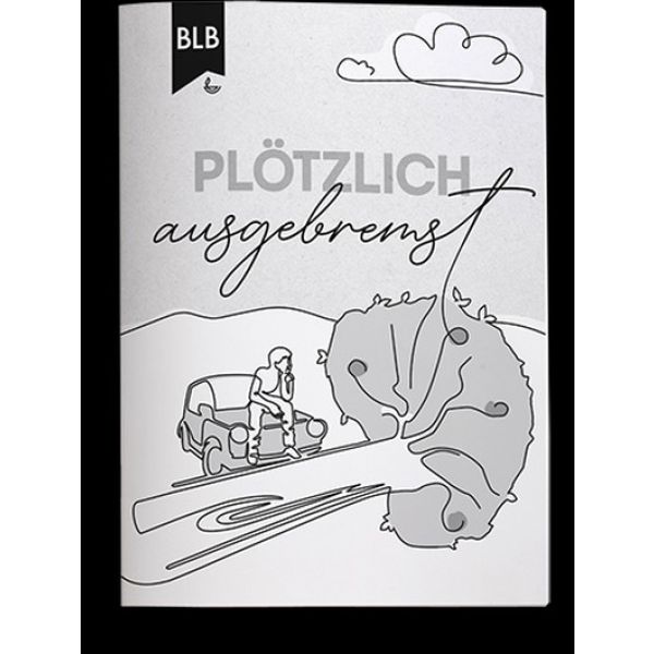 Karte - Plötzlich ausgebremst - Baum Auto Mensch Wolken