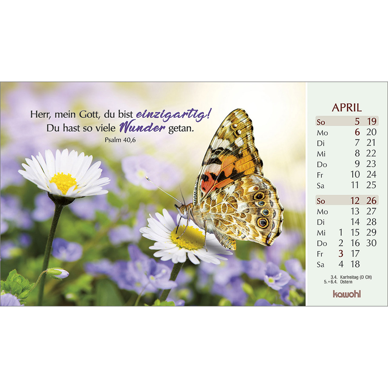 Postkartenkalender - Heute und morgen bin ich geborgen 2026