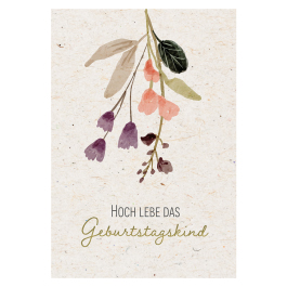 Faltkarte - Faltkarte "Hoch lebe das Geburtstagskind" - Blumen