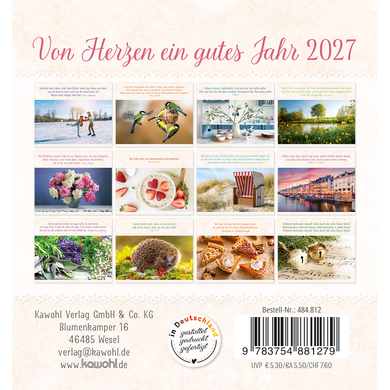 Aufstellkalender - Von Herzen ein gutes Jahr 2027