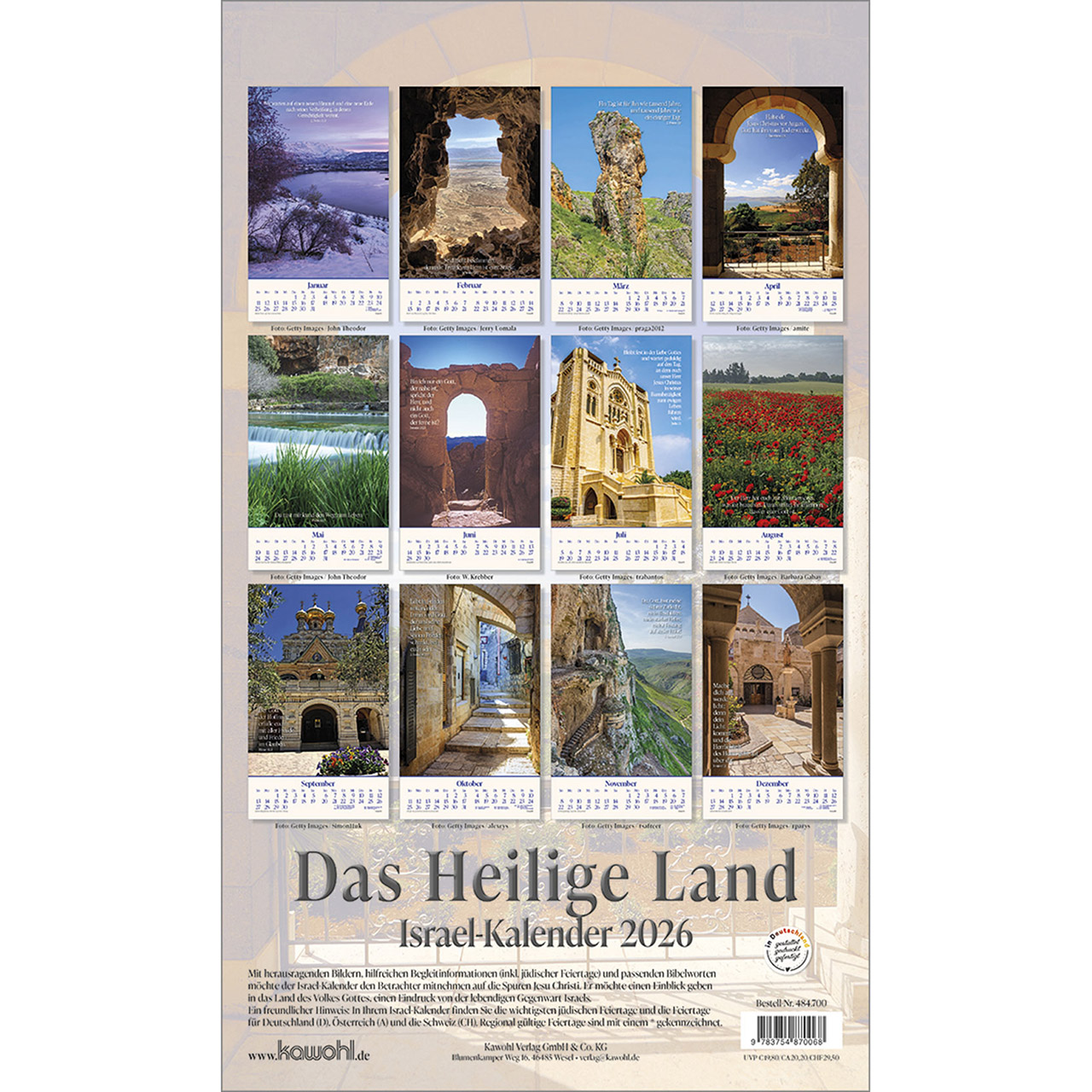 Posterkalender - Das Heilige Land 2026