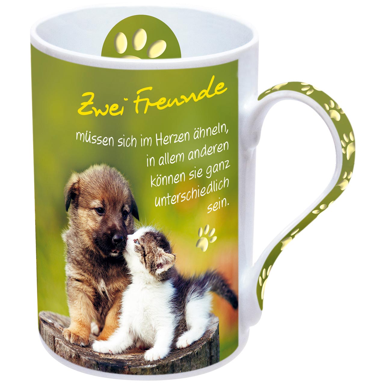 Tasse - Zwei Freunde - Hund und Katze - Welpe und Katze Hund und Katze