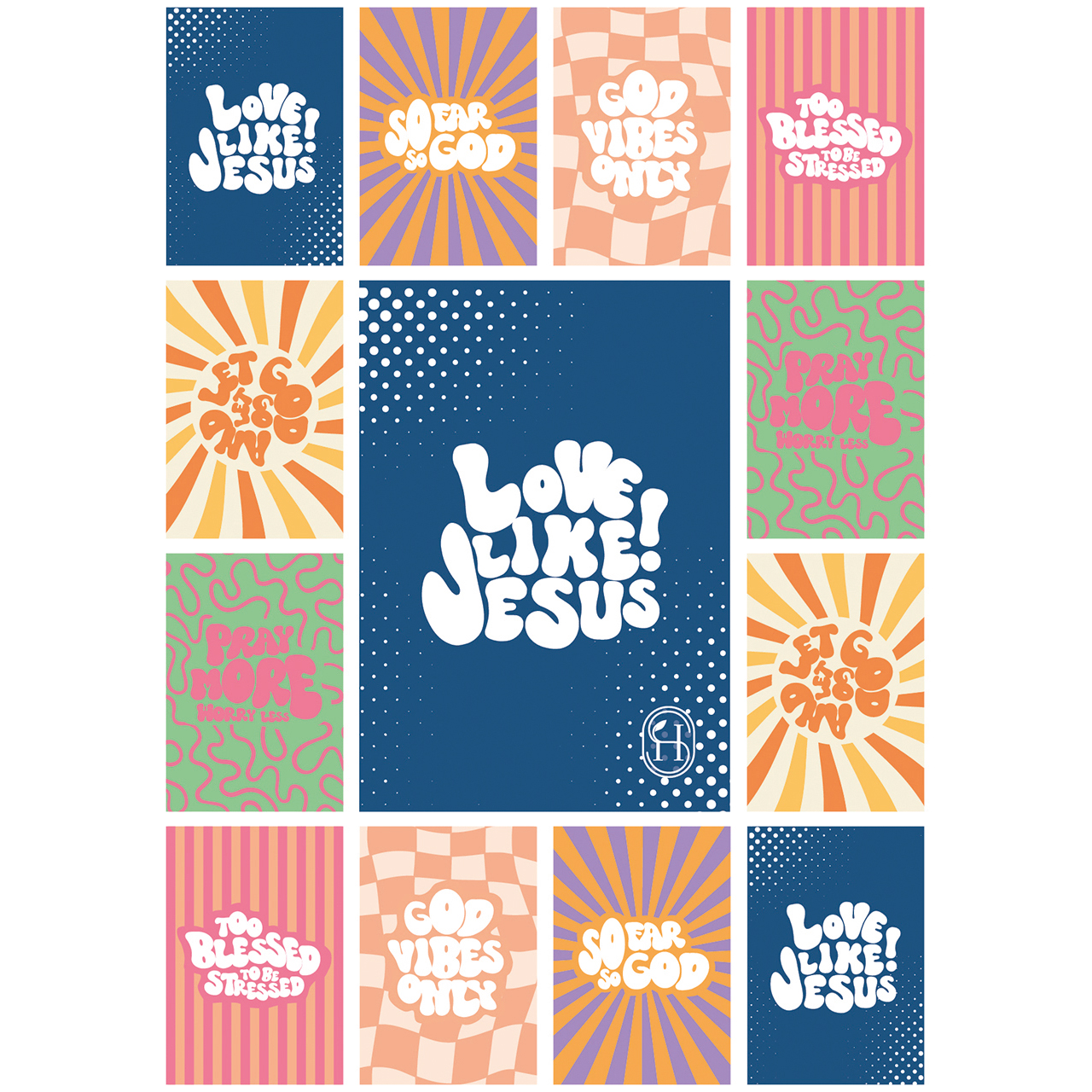 Postkarten mit Aufklebern - Love like Jesus