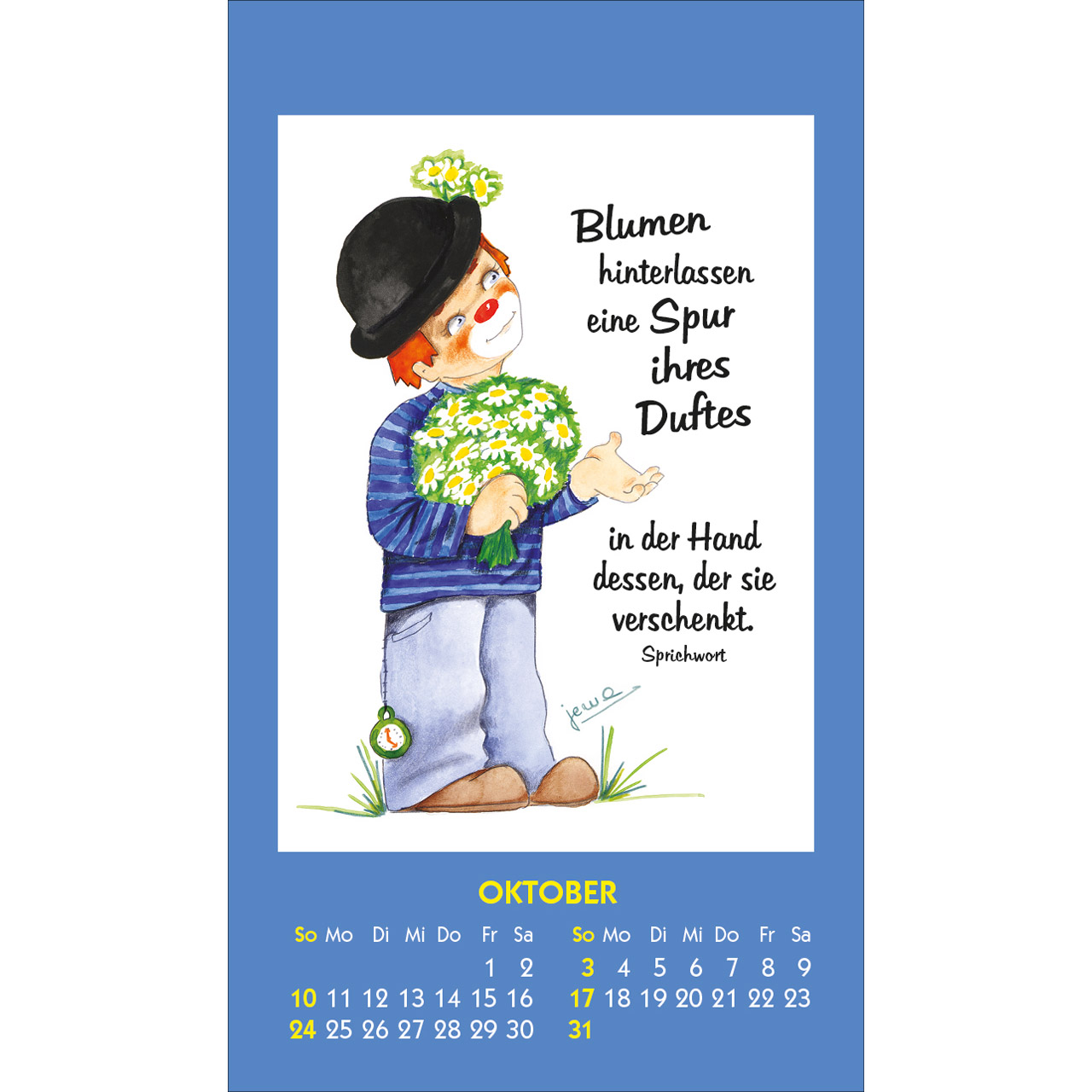 Aufkleberkalender - Kleine Clown-Grüße 2027