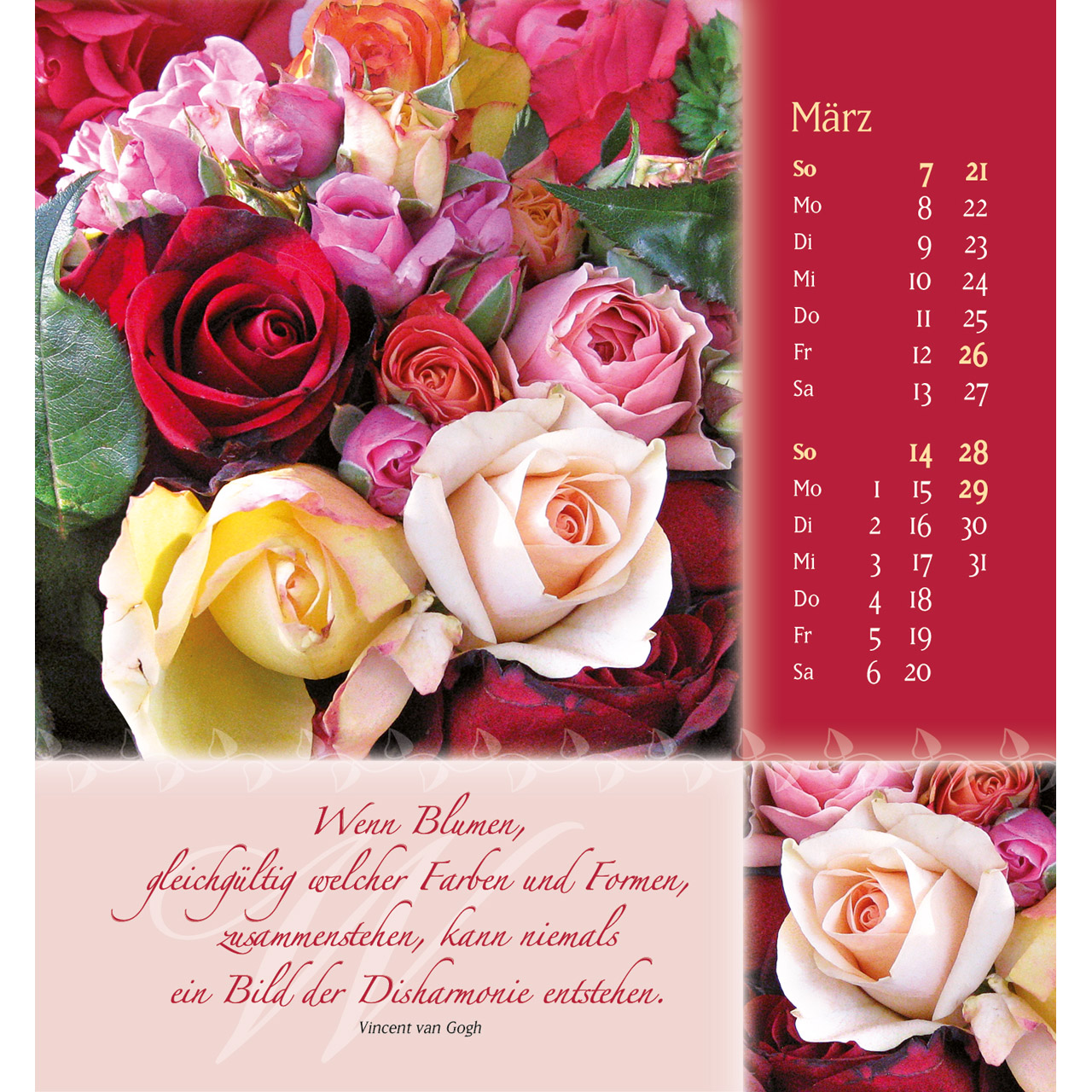 Aufstellkalender - Rosenduft mit besten Wünschen 2027