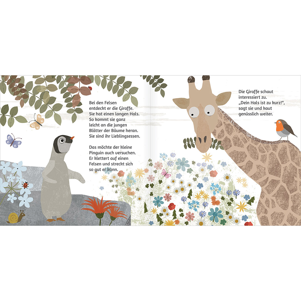 Geschenkbuch - So wunderbar bist du - Igel Rotkehlchen Schmetterlinge Stein Blumen
