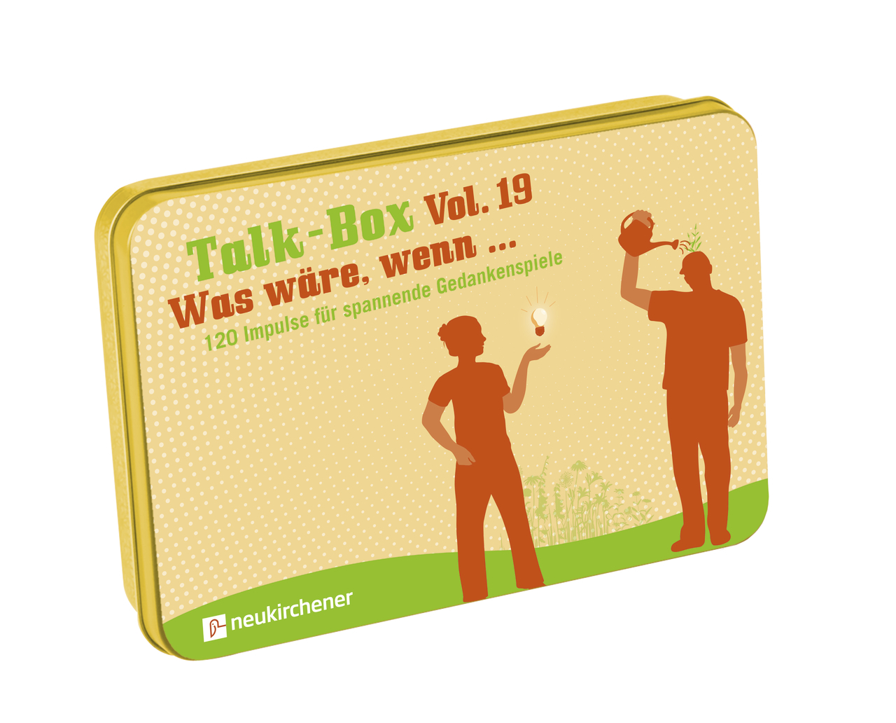 Karten-Box - Talk-Box Vol. 19 - Was wäre, wenn ... - Box Glühbirne Menschen Gießkanne