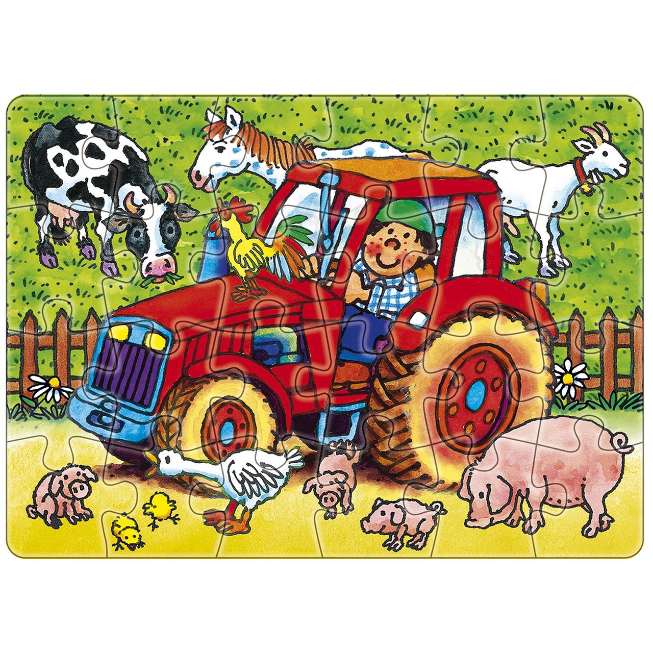 Puzzle - Sei behütet und umsorgt - Bauernhof - Traktor / Tiere