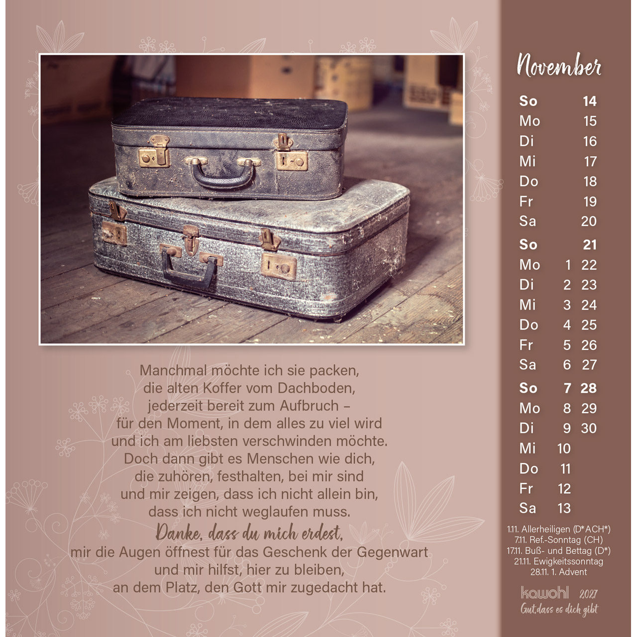Postkartenkalender - Gut, dass es dich gibt 2027