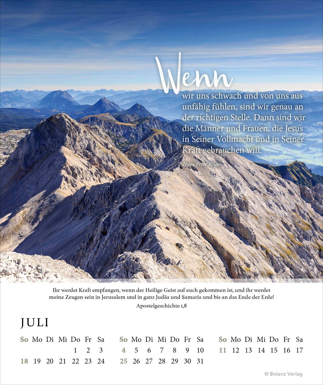 Tischkalender - Fels meiner Stärke 2027