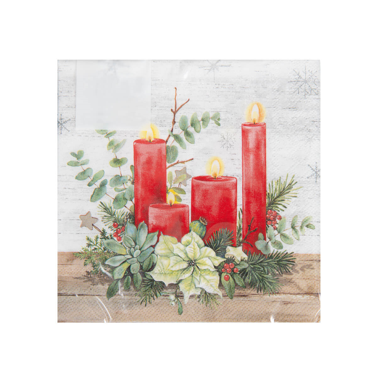 Servietten - Cocktail-Servietten Rote Kerzen 20EX