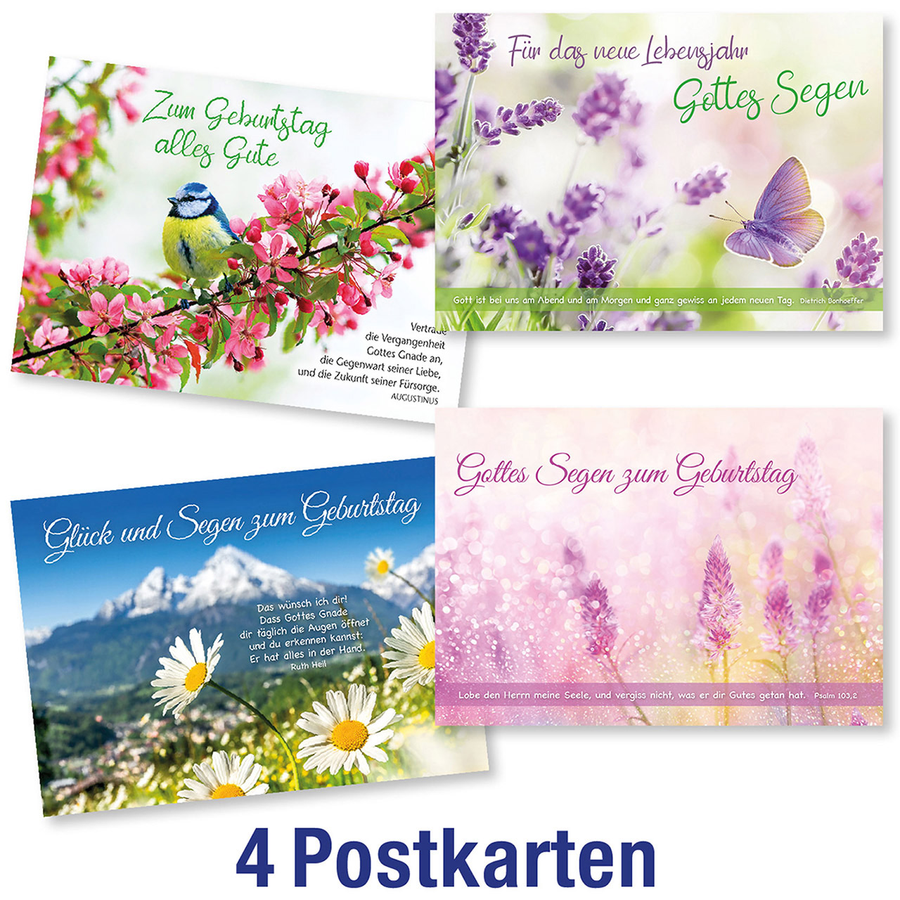 Postkartenserie 4 x 1 Geburtstag