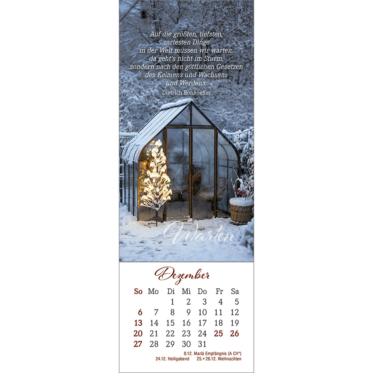 Lesezeichenkalender - Den Augenblick genießen 2026