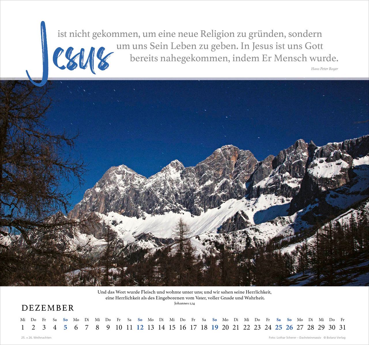 Wandkalender - Fels meiner Stärke 2027 Wandkalender
