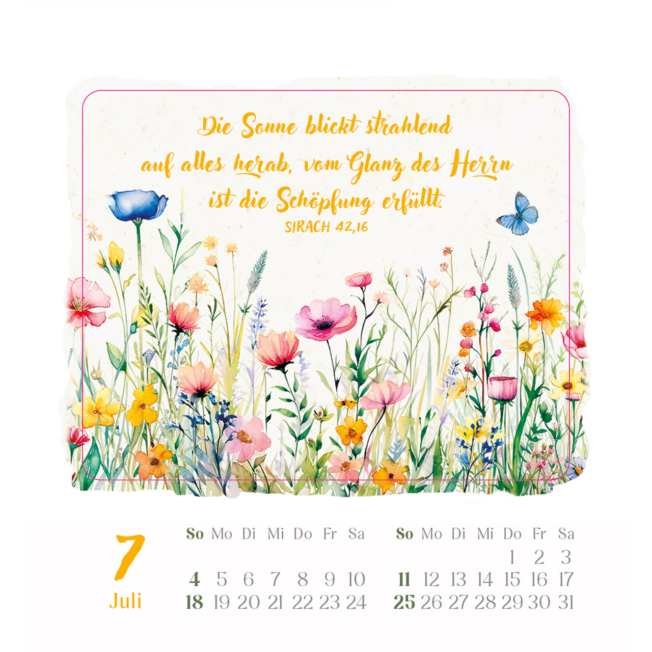 Aufkleberkalender - Kleine Freude im Herzen 2027 - Blumenaquarelle, Aquarellmotive mit Blumen