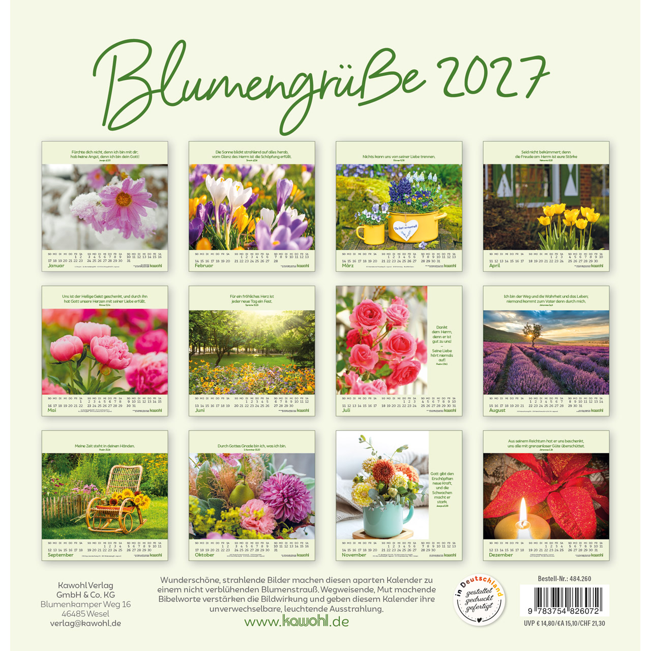 Wandkalender - Blumengrüße 2027