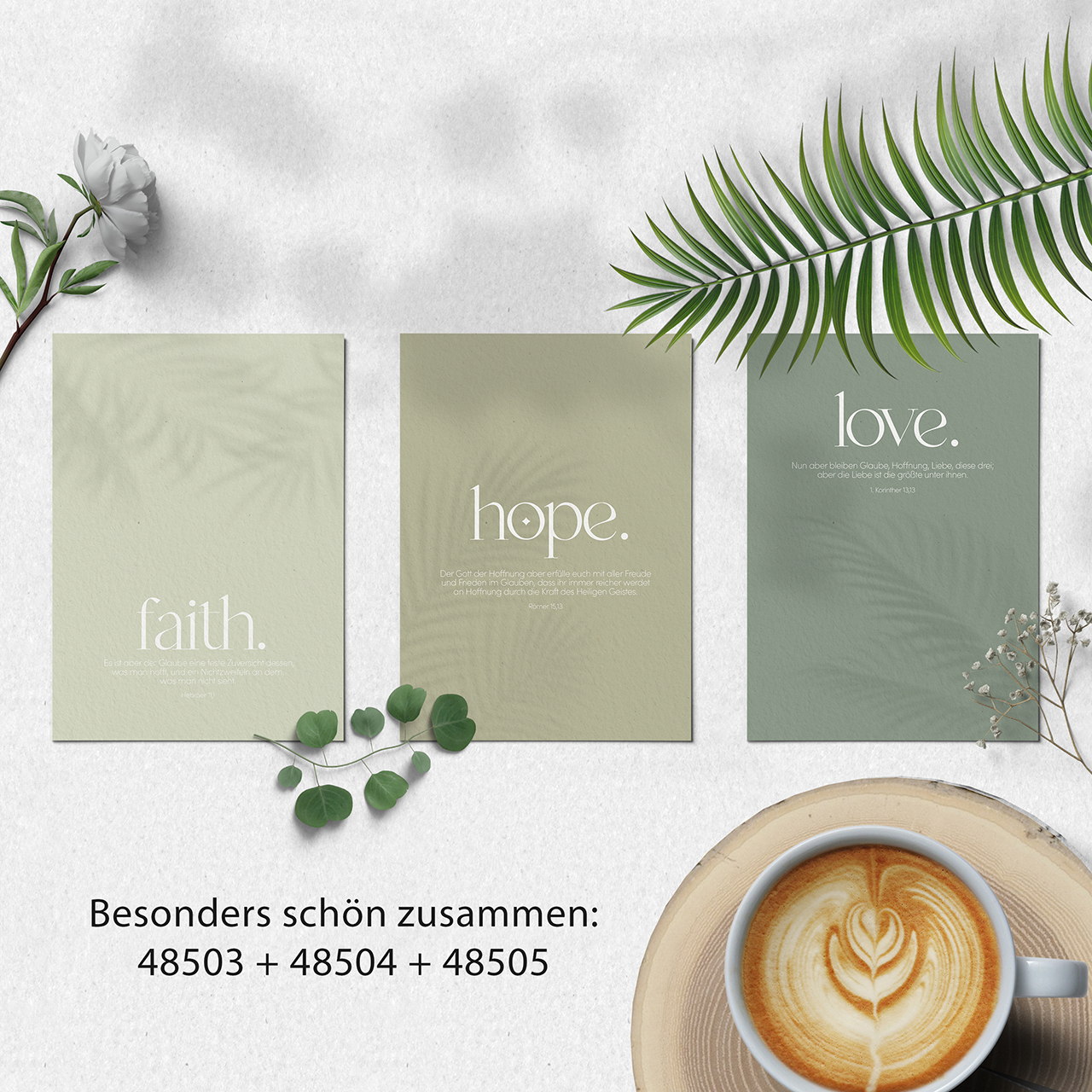 Postkarten - faith. - Schatten von Palmblättern