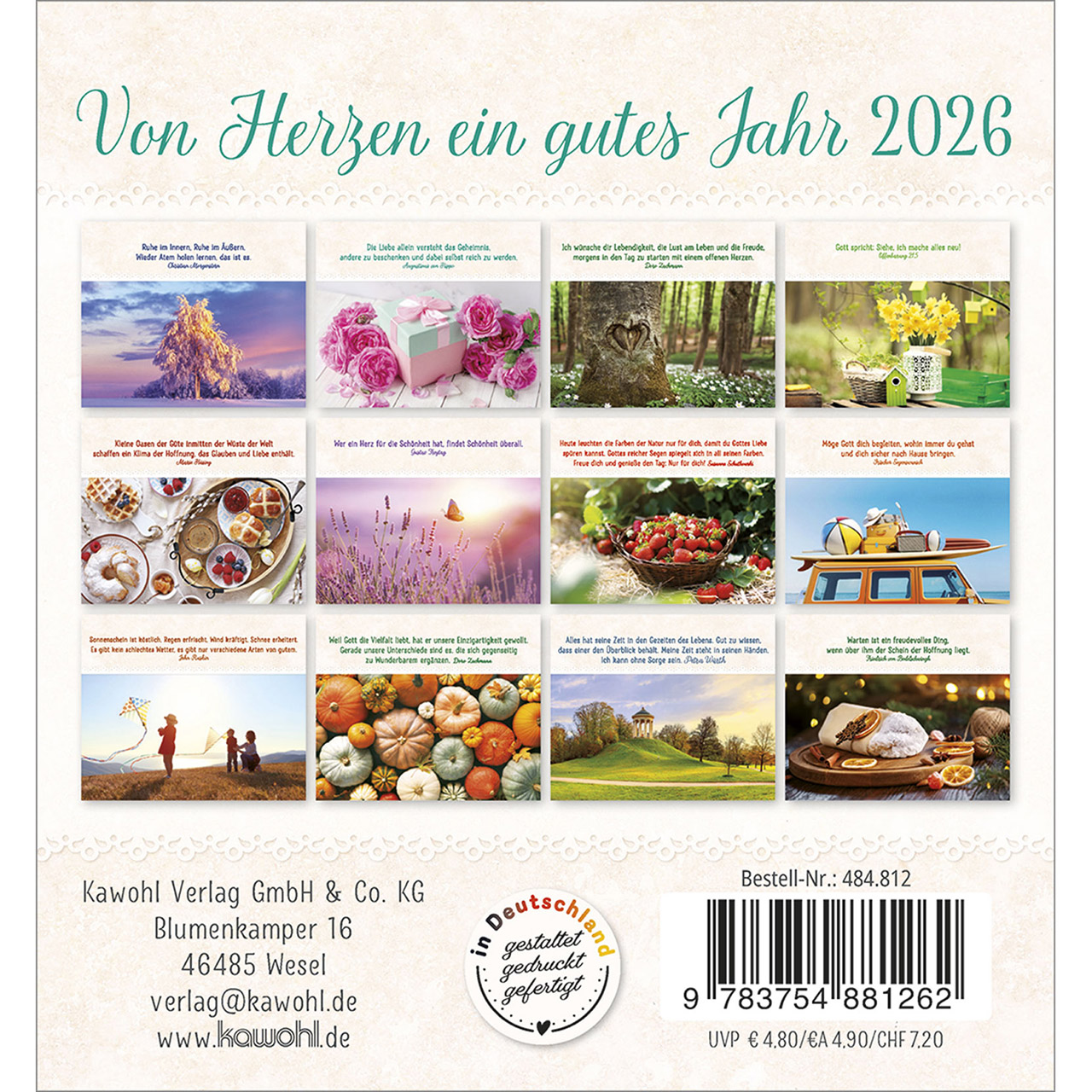 Tischkalender - Von Herzen ein gutes Jahr 2026