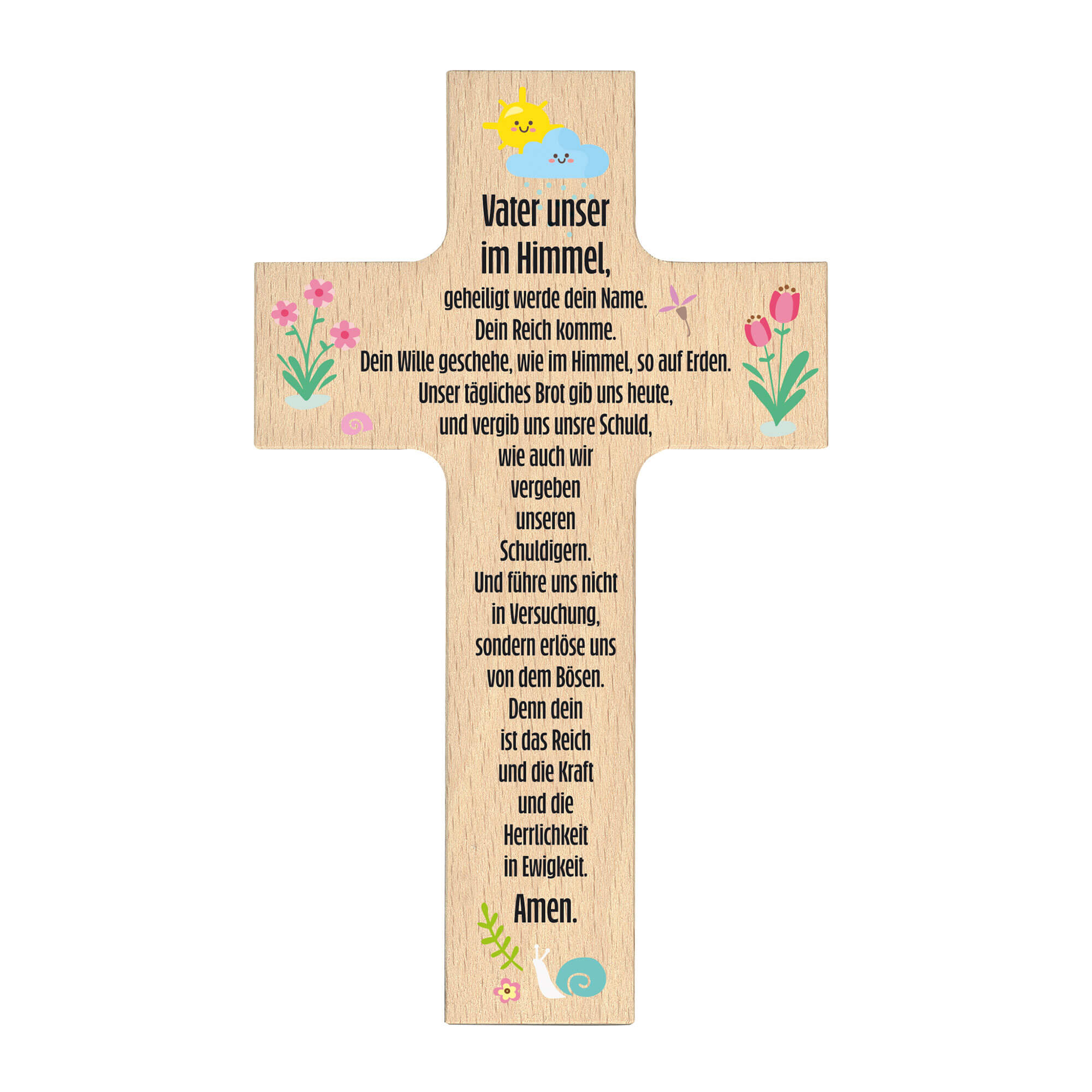 Wandkreuz - Holzkreuz "Vaterunser"