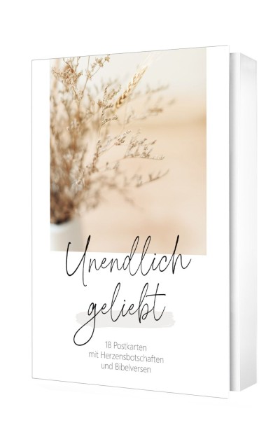 Postkarte - Unendlich geliebt - Postkartenset - Box Vase Gräser Blumen