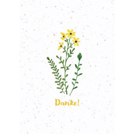 Faltkarte - Faltkarte 'Danke!' (Samenpapier) - Blume
