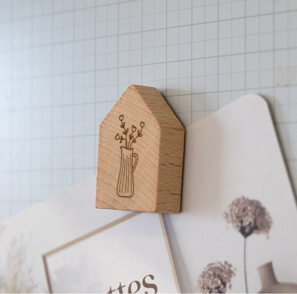 Magnet - Holzhaus Magnet "Blumenkanne"