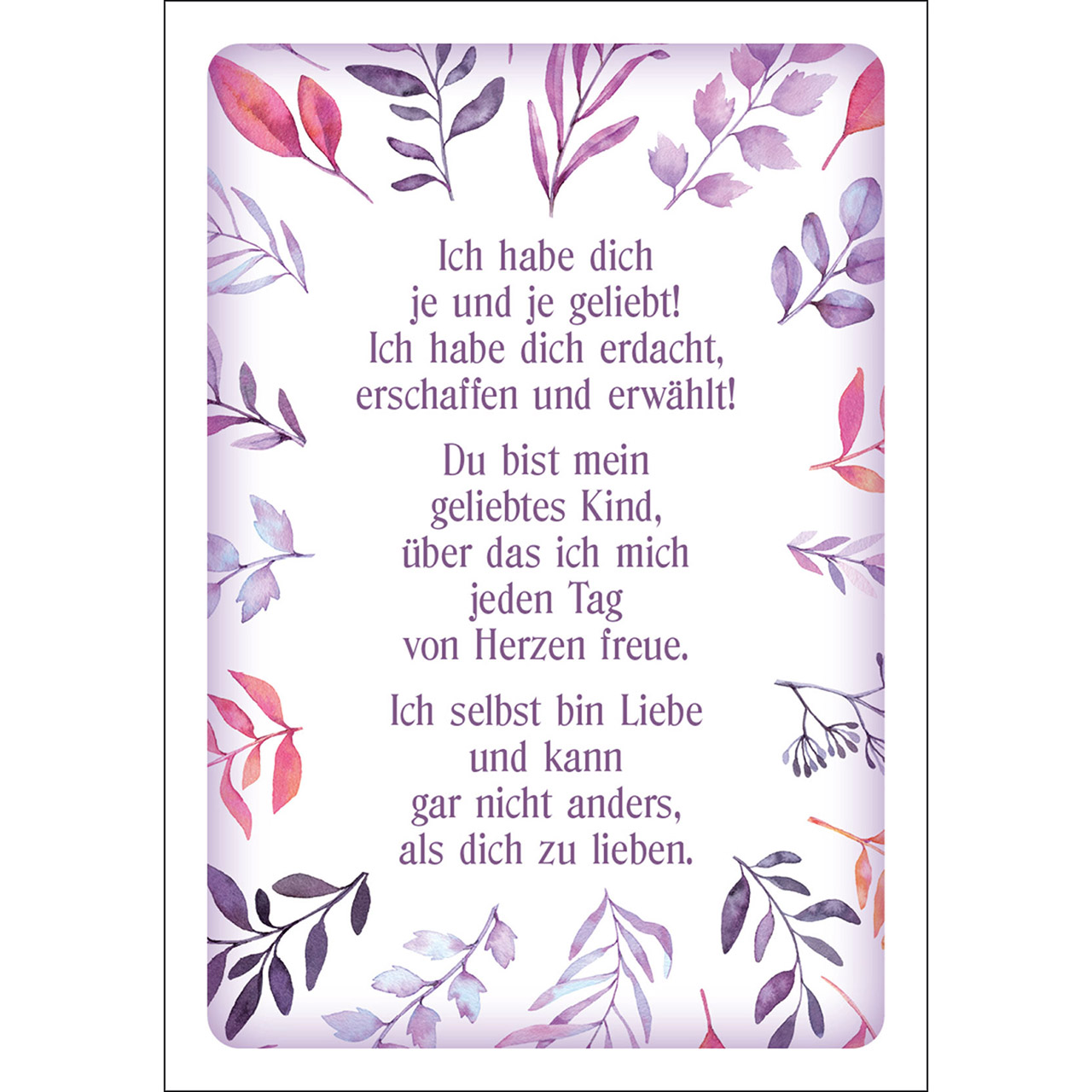 Karten-Box Papier - Ich bin hier, ganz nah bei dir! - Grafik Blätter Zweige