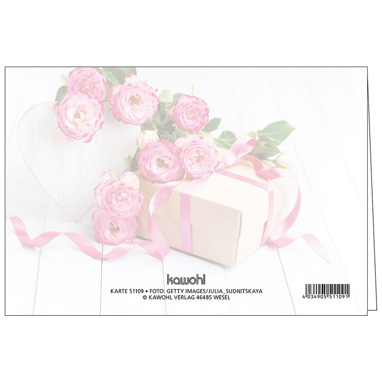 Faltkarte - Gottes Segen zum Geburtstag - Rosen Geschenk Herz