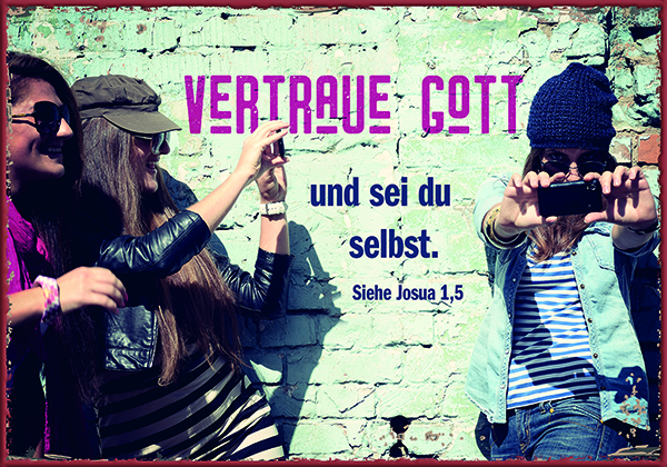 Wanddekoration - Metallschild 'Vertraue Gott und sei du selbst.'