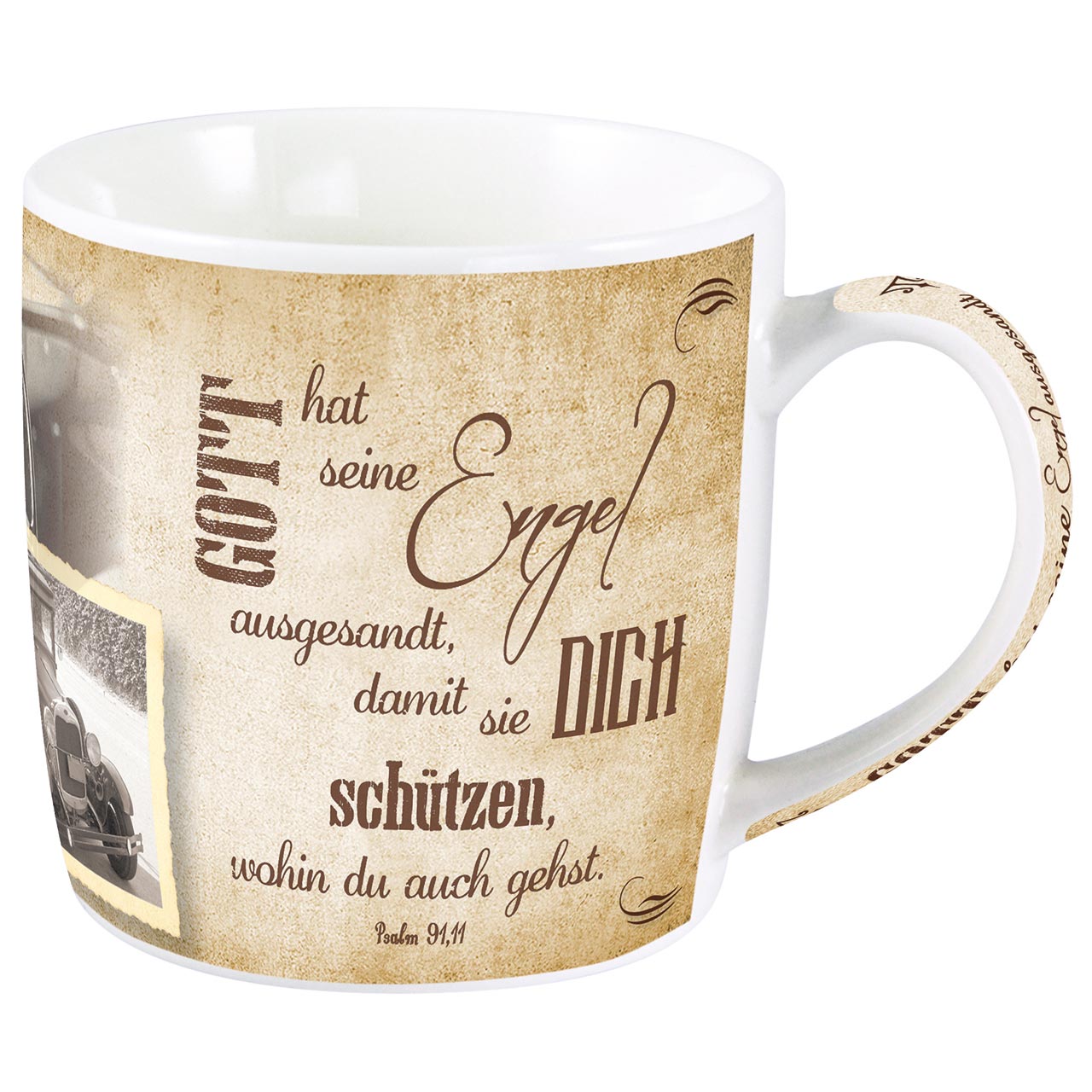 Gott hat seine Engel ausgesandt Tasse - Gott hat seine Engel ausgesandt - Vintage Auto Lenkrad