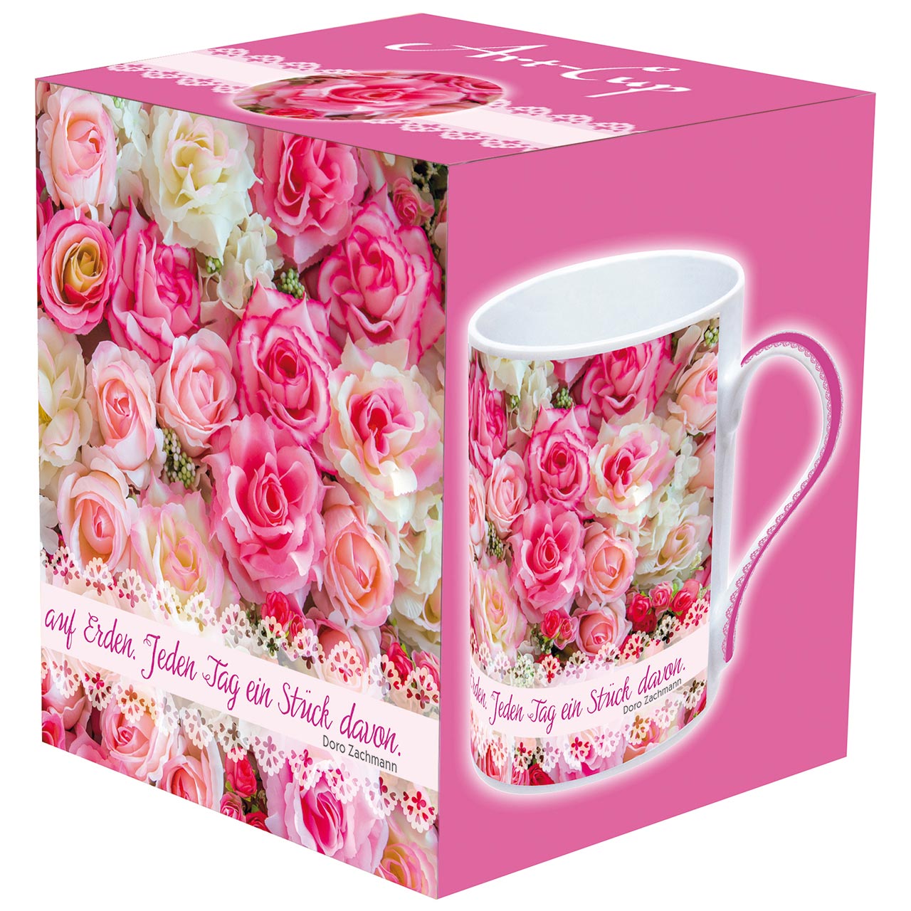Tasse - Ich wünsche dir den Himmel - rosa Rosen