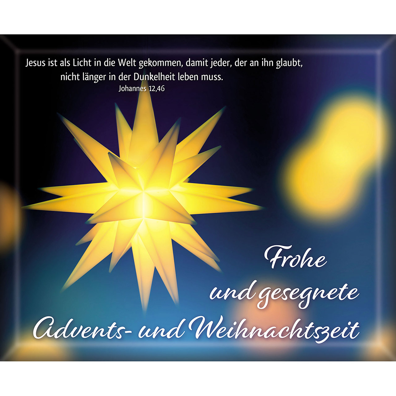 Umschlag - Frohe und gesegnete Advents- und Weihnachtszeit - gelber Stern Herrenhut
