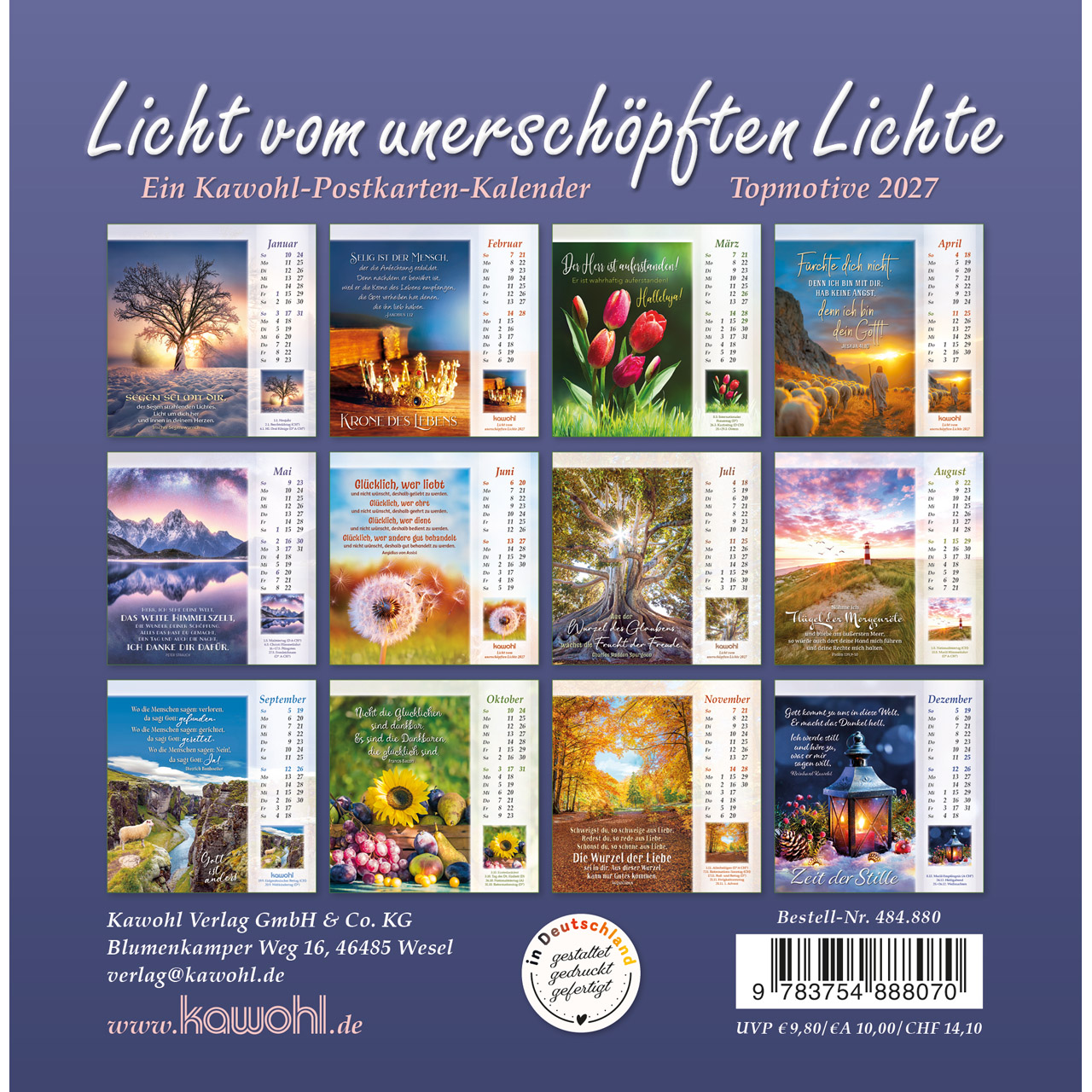 Postkartenkalender - Licht vom unerschöpften Lichte 2027