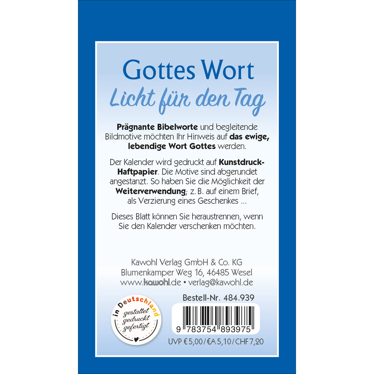 Aufkleberkalender - Gottes Wort - Licht für den Tag 2027