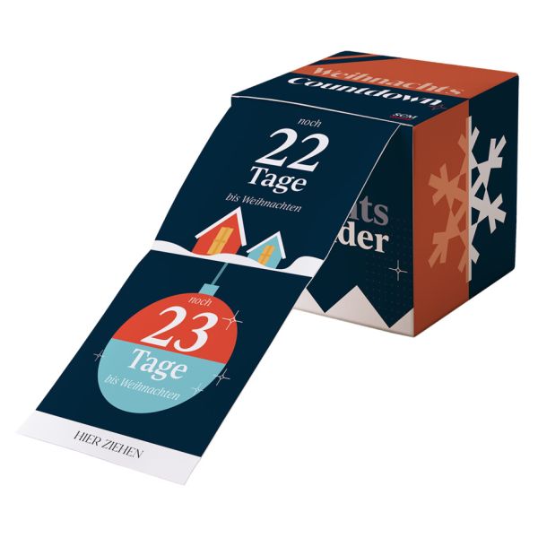 Adventskalender - Weihnachts-Countdown (Box) - Häuser Box Zahlen Kristallstern