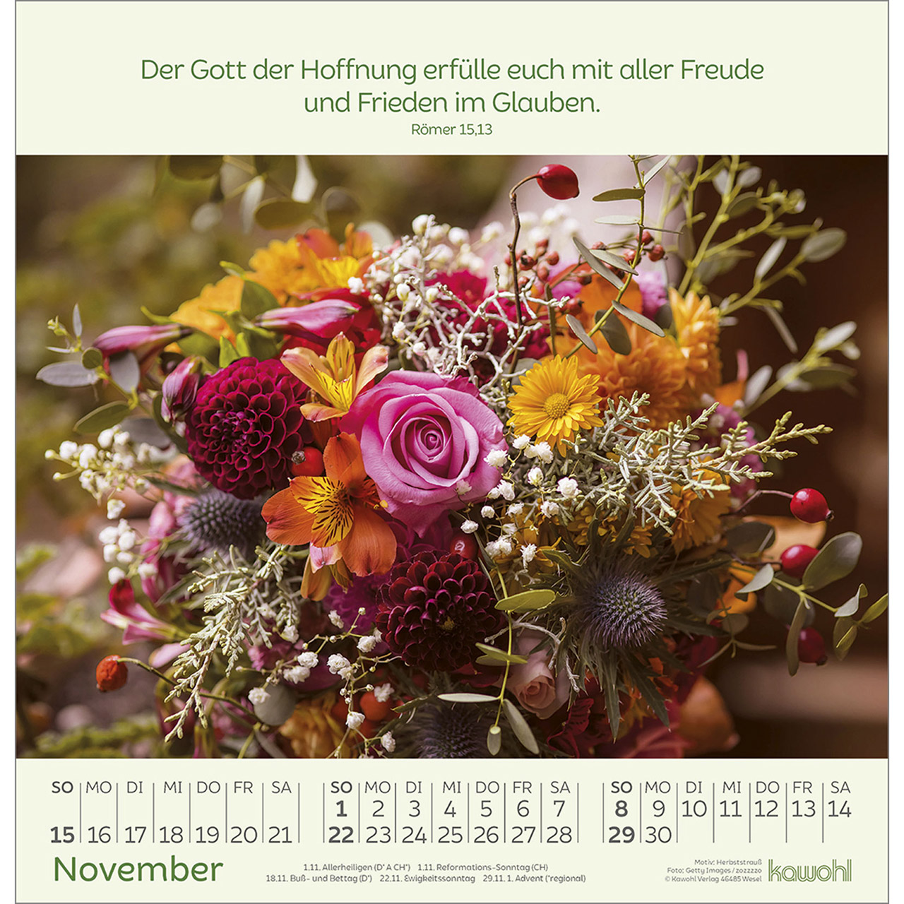 Wandkalender - Blumengrüße 2026