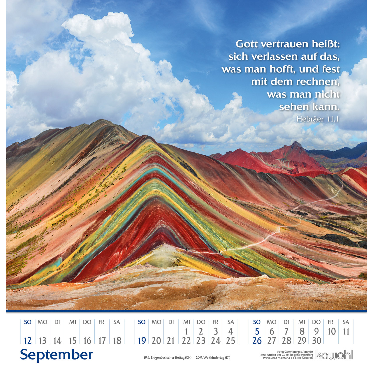 Wandkalender - Glanz der Berge 2027