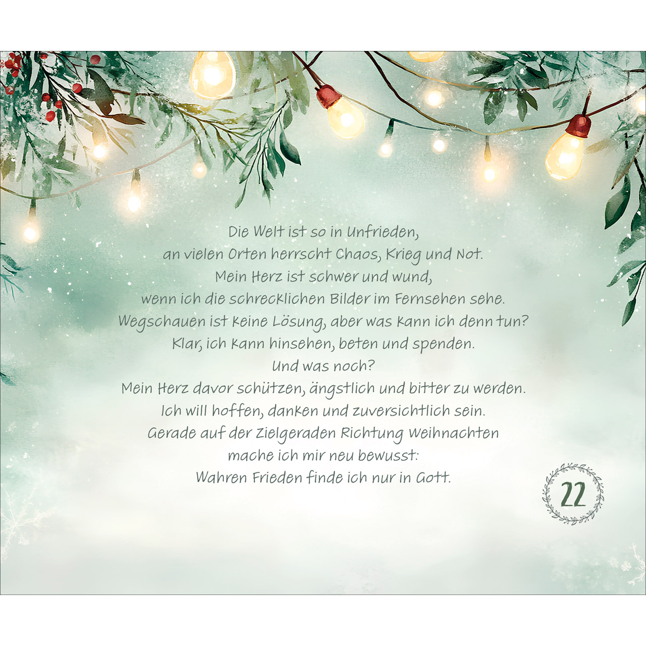 Adventskalender - Besinnliche Impulse von Doro Zachmann - Häuserzeite Winder Schnee Tannenbäume Baum