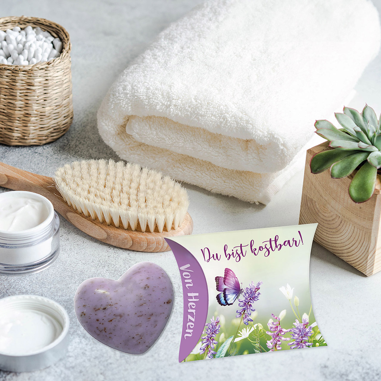 Seife - fest - Du bist kostbar! - Schmetterling Lila
