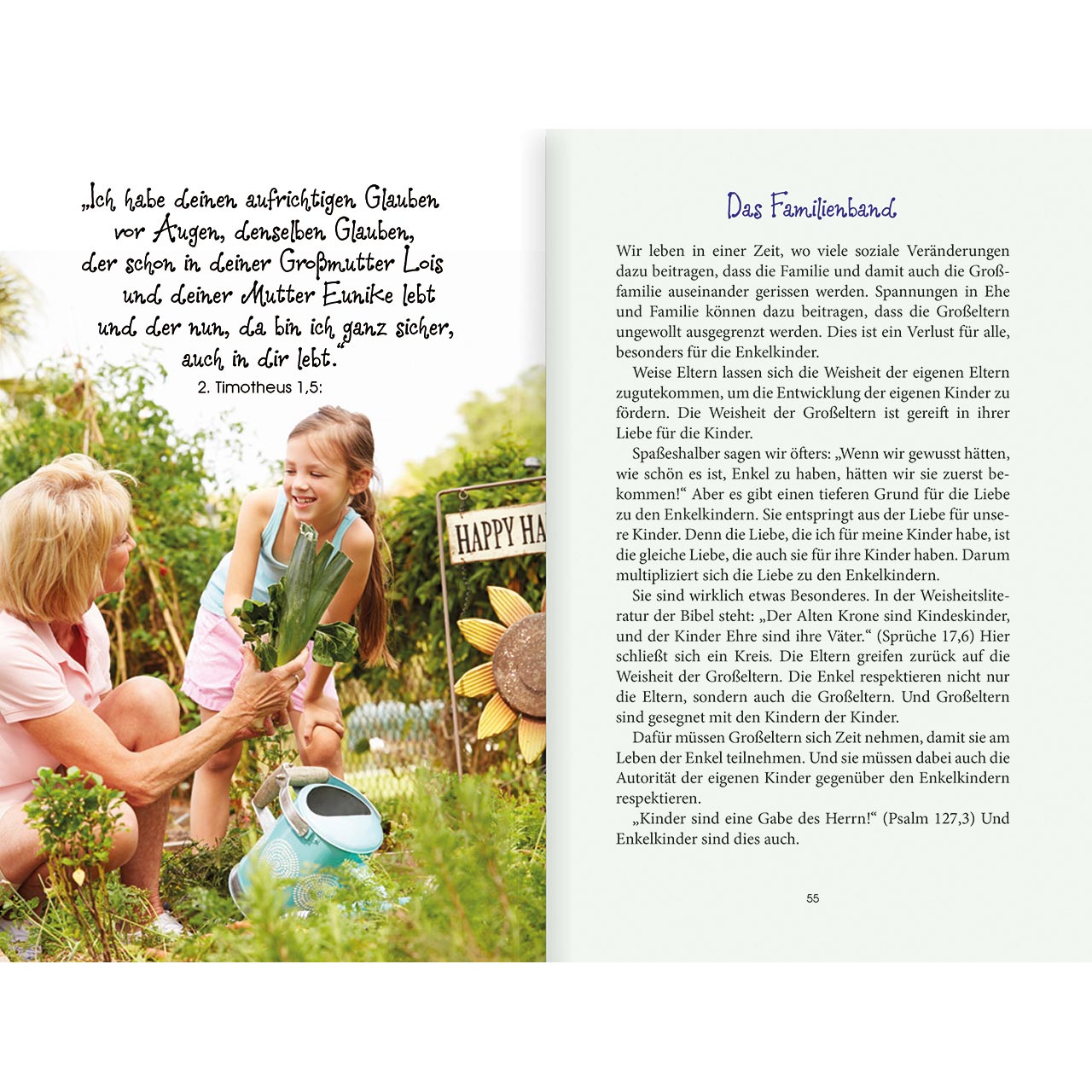 Geschenkbuch - Fit für die Enkel - Kind in Schubkarre Opa Großvater