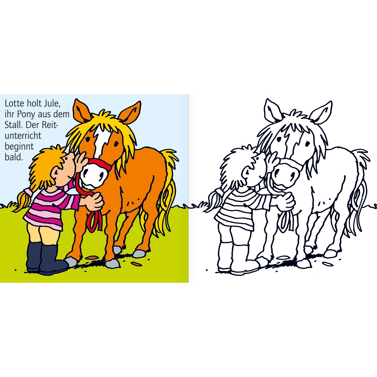 Malbuch - Mein Vorlese-Malbuch: Ponyhof - Pferde
