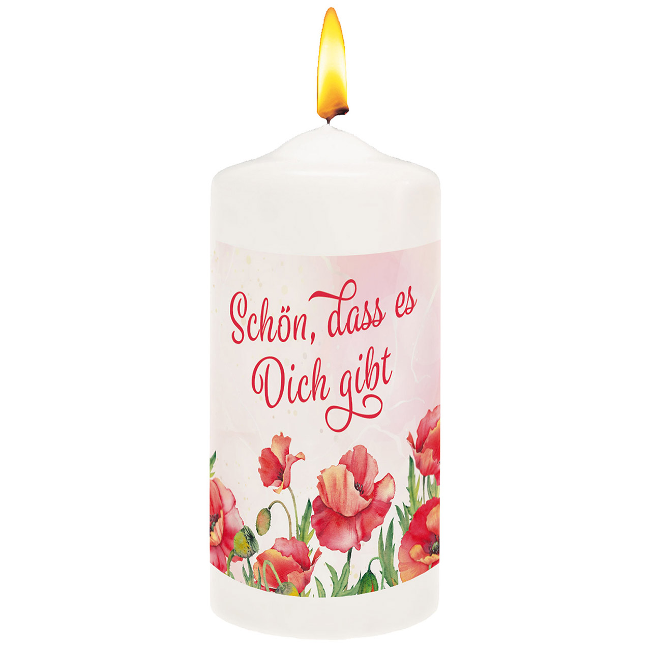 Schön, dass es dich gibt Kerze - Schön, dass es dich gibt - Mohnblumen