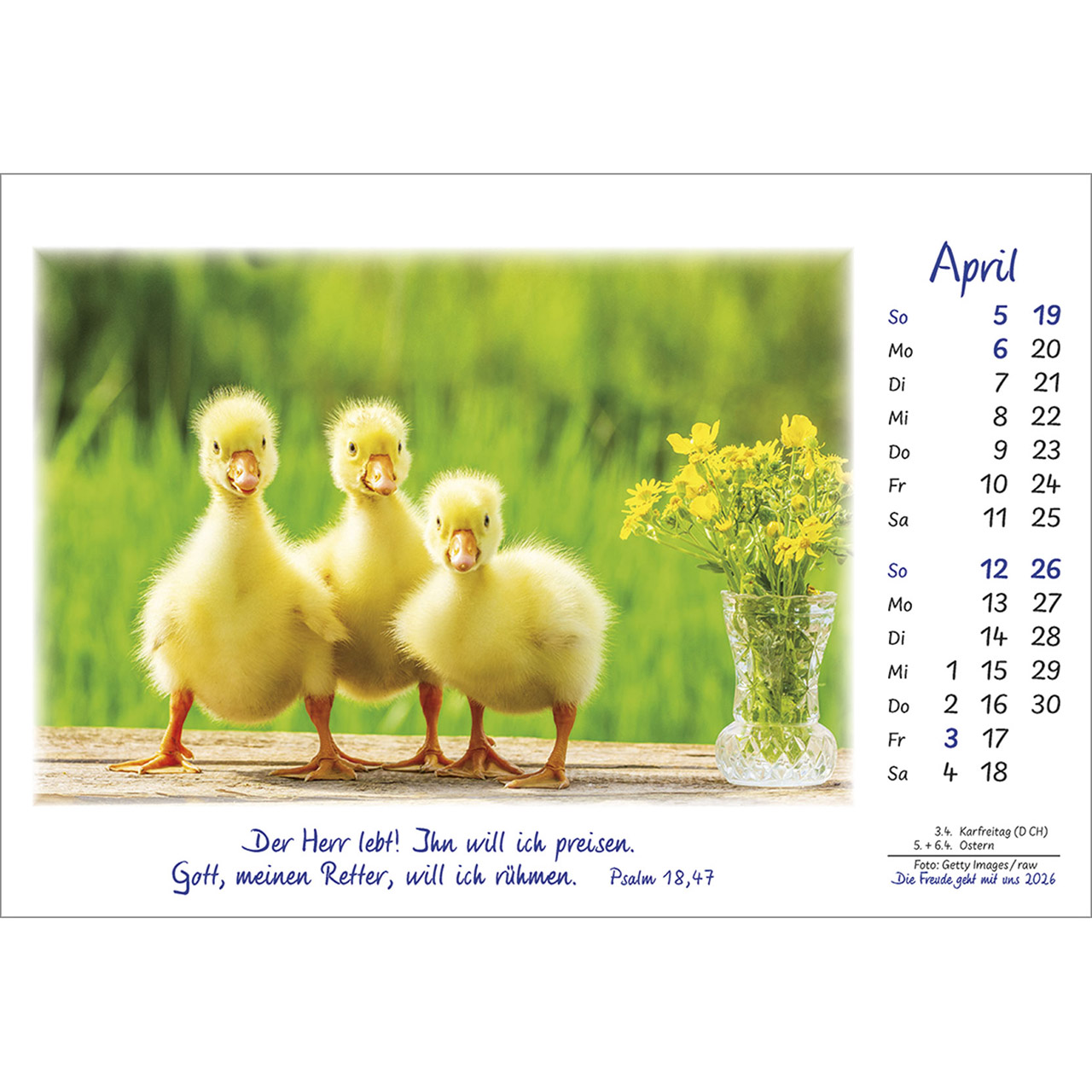 Tischkalender - Die Freude geht mit uns 2026