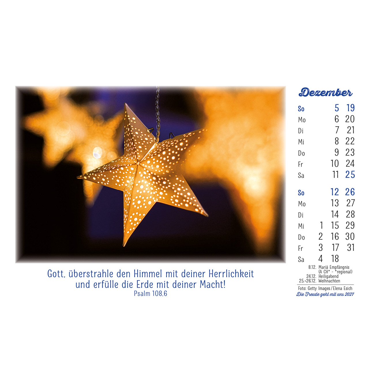 Aufstellkalender - Die Freude geht mit uns 2027