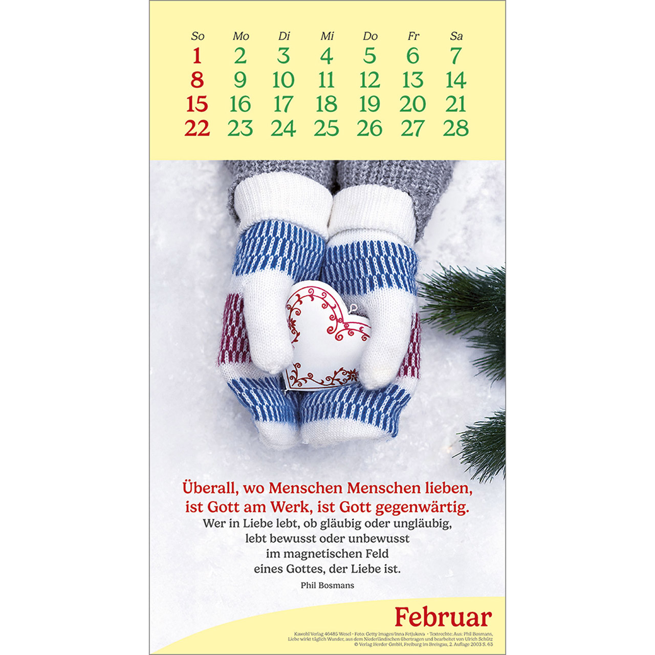 Wandkalender - Vitamine fürs Herz 2026
