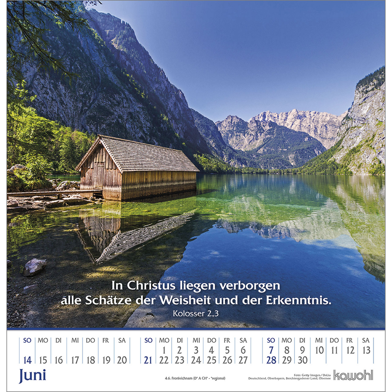 Wandkalender - Glanz der Berge 2026