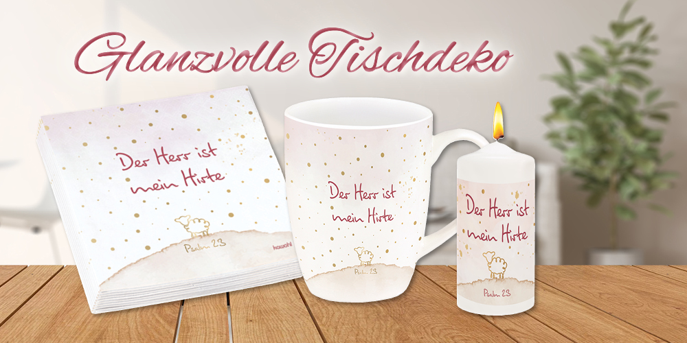 Tischdeko: Der Herr ist mein Hirte