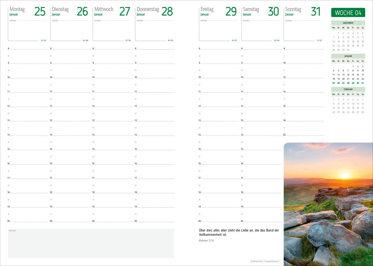 Terminkalender - Agenda - Für jeden Tag 2027